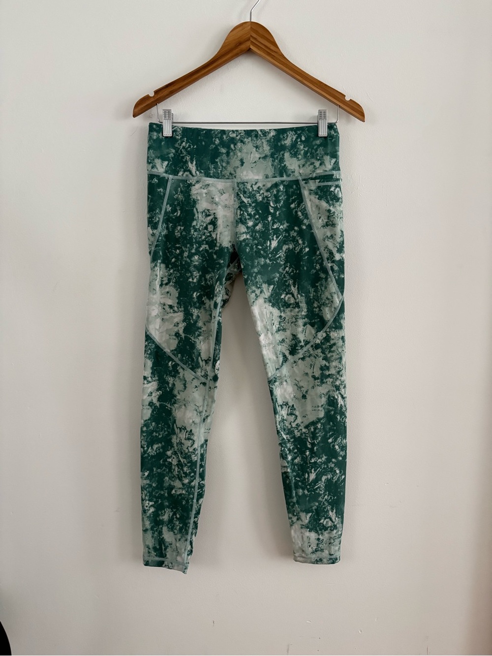 Sweaty Betty Power 27” Full Length Leggings | Green Marble Print | Medium